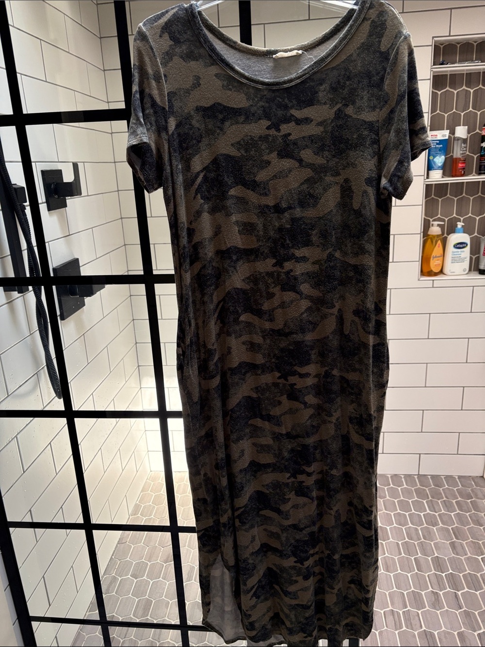 ODDY Olive & Black Camo Maxi Dress